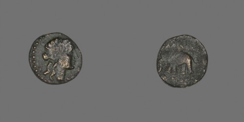 Coin Depicting a Female Head, 223/187 BC, Greek, Ancient Greece, Bronze, Diam. 1.4 cm, 2.58 g