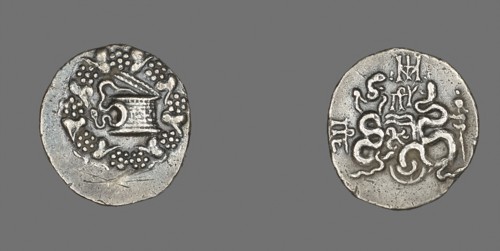 Tetradrachm (Coin) Depicting a Cista with Snake, 133/67 BC, Greek, minted in Pergamon, Asia Minor