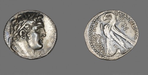 Tetradrachm (Coin) Depicting Head of Herakles, 74/73 BC, Greek, minted in Tyre, Phoenicia, Tyre,
