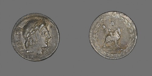 Denarius (Coin) Depicting the God Apollo, 85 BC, Roman, Roman Empire, Silver, Diam. 2.1 cm, 4.22 g