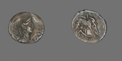Denarius (Coin) Depicting the Goddess Diana, about 68 BC, Roman, Roman Empire, Silver, Diam. 1.9