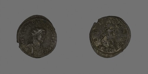 Antoninianus (Coin) Portraying Emperor Diocletian, about AD 285, Roman, minted in Ticinum, Roman
