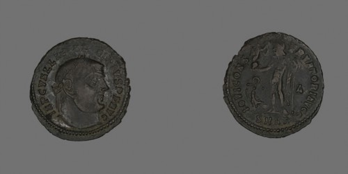 Follis (Coin) Portraying Emperor Licinius, AD 313, Roman, minted in Heraclea, Roman Empire, Bronze,