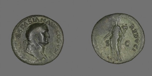 Dupondius (Coin) Portraying Emperor Vespasian, AD 77/78, Roman, minted in Lugdunum (now Lyon,