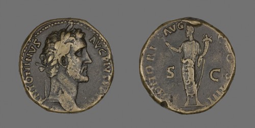 Sestertius (Coin) Portraying Emperor Antoninus Pius, AD 145/156, Roman, minted in Rome, Roman