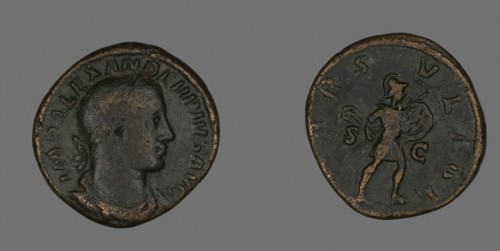 Sestertius (Coin) Portraying Emperor Severus Alexander, AD 231/235, Roman, minted in Rome, Roman
