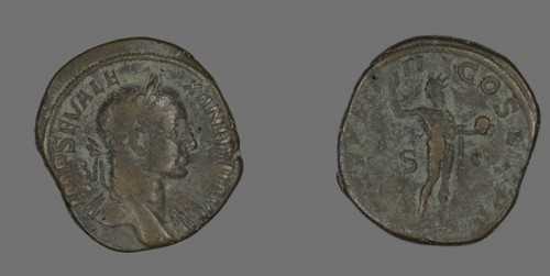 Sestertius (Coin) Portraying Emperor Severus Alexander, AD 230, Roman, minted in Rome, Roman