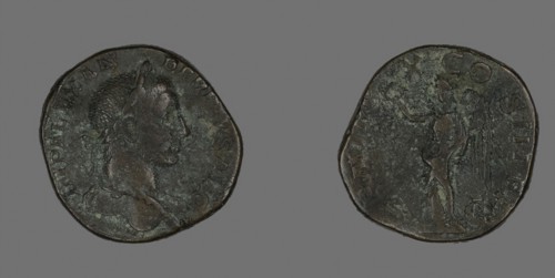 Sestertius (Coin) Portraying Emperor Severus Alexander, AD 231, Roman, minted in Rome, Roman