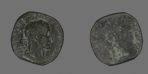 Sestertius (Coin) Portraying Emperor Severus Alexander, AD 234, Roman, minted in Rome, Roman