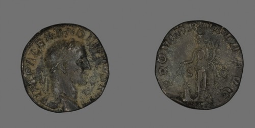 Sestertius (Coin) Portraying Emperor Severus Alexander, AD 232, Roman, minted in Rome, Roman