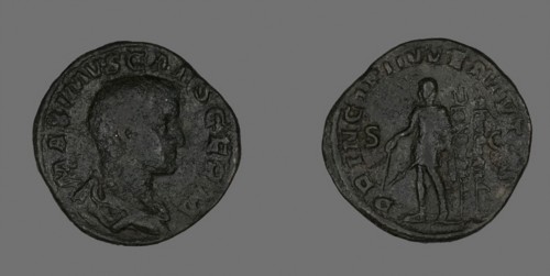 Sestertius (Coin) Portraying Emperor Maximus, AD 236/238, Roman, minted in Rome, Roman Empire,