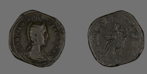 Sestertius (Coin) Portraying Empress Marcia Otacilia Severa, AD 244/249, Roman, Roman Empire,