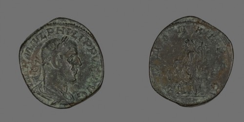 Coin Portraying Philip the Arab, AD 244/249, Roman, Roman Empire, Bronze, DIam. 3 cm, 18.59 g