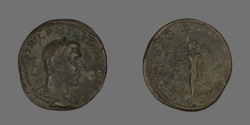 Sestertius (Coin) Portraying Philip the Arab, AD 244/247, Roman, Roman Empire, Bronze, Diam. 3 cm,