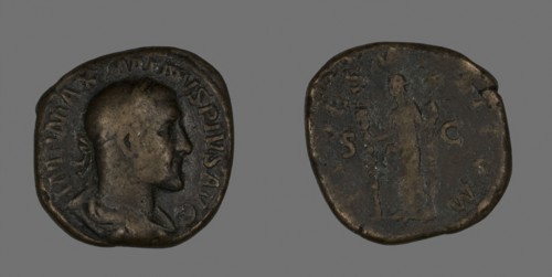 Sestertius (Coin) Portraying Emperor Maximinus, AD 235/236, Roman, minted in Rome, Roman Empire,