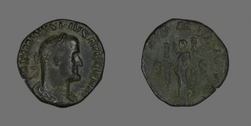 Sestertius (Coin) Portraying Emperor Maximinus, AD 236/238, Roman, minted in Rome, Roman Empire,