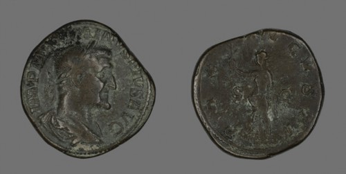 Sestertius (Coin) Portraying Emperor Maximinus, AD 235/236, Roman, minted in Rome, Roman Empire,