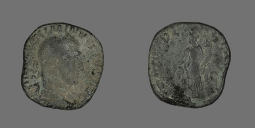 Sestertius (Coin) Portraying Emperor Maximinus, AD 235/236, Roman, minted in Rome, Roman Empire,