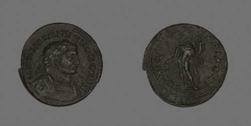 Follis (Coin) Portraying Emperor Galerius Valerius Maximianus (Galerius), about AD 303, Roman,