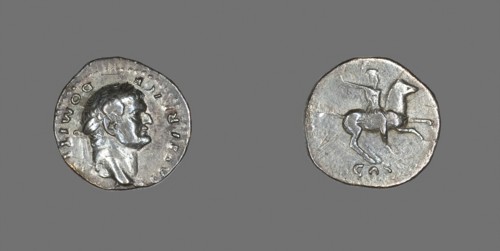 Denarius (Coin) Portraying Emperor Domitian, AD 77/78, Roman, minted in Rome, Roman Empire, Silver,