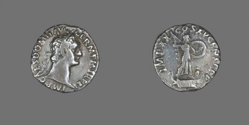 Denarius (Coin) Portraying Emperor Domitian, AD 91, Roman, minted in Rome, Roman Empire, Silver,