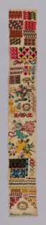 Sampler, 1852, Executed by Maria Beiser (Germany, active c. 1852), Germany, Linen, plain weave,