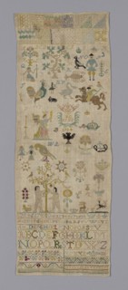 Sampler, 1794, Possibly Netherlands, Netherlands, Linen, plain weave, embroidered in linen and silk