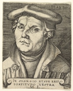 Portrait of Martin Luther, 1530, Master I.B., German, died 1525/30, Germany, Engraving in black on