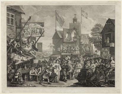 Southwark Fair, 1733/34, William Hogarth, English, 1697-1764, England, Engraving in black on ivory