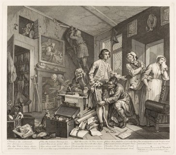 Plate One, from A Rake’s Progress, June 1735, William Hogarth, English, 1697-1764, England, Etching