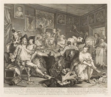 Plate Three, from A Rake’s Progress, June 1735, William Hogarth, English, 1697-1764, England,
