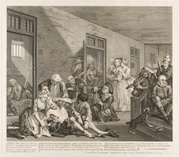 Plate Eight, from A Rake’s Progress, June 1735, William Hogarth, English, 1697-1764, England,