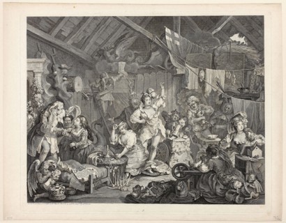 Strolling Actresses Dressing in a Barn, May 1738, William Hogarth, English, 1697-1764, England,