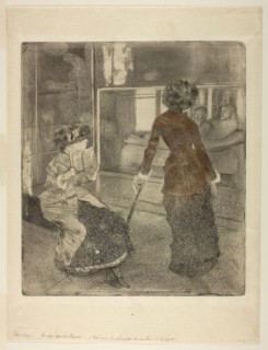 Mary Cassatt at the Louvre: The Etruscan Gallery, 1879–80, Edgar Degas, French, 1834-1917, France,