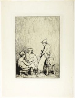 The Menu, c. 1870, Théodule Augustin Ribot, French, 1823-1891, France, Etching on ivory laid paper,