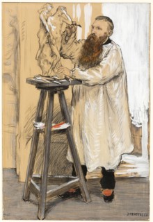 Portrait of the Sculptor Auguste Rodin in his Studio, c. 1889, Jean François Raffaëlli, French,