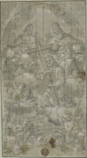 The Trinity with Christ Bearing the Cross, n.d., Raffaello Vanni, Italian, 1596-1667, Italy, Pen