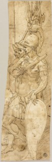 Three Roman Soldiers, n.d., After Giambologna, Italian, 1529-1608, Italy, Pen and brown ink with