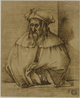 Half-Length Sketch of a Gentleman Wearing Hat and Cape, n.d., Bartolomeo Passarotti, Italian,