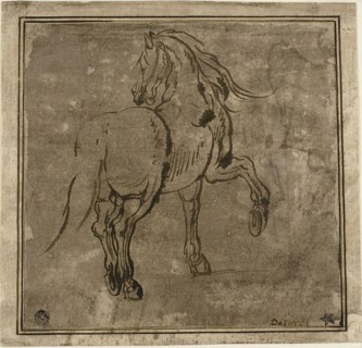 Horse, Seen Three-Quarters From the Rear, 1615/17, Jacques Callot, French, 1592-1635, France, Pen