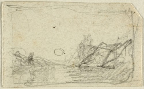 Moonlight over Landscape, n.d., John Sell Cotman, English, 1782-1842, England, Graphite on ivory