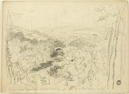 Pont Pwl Gwyn, River Usk, n.d., David Cox, the elder, English, 1783-1859, England, Graphite on buff