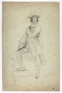 Study for Standing Man Wearing Sash and Striking Dramatic Pose, n.d., Thomas Duncan, Scottish,