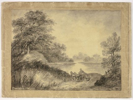 Man in Horse-Drawn Cart Beside Lake, n.d., Follower of Thomas Gainsborough, English, 1727-1788,