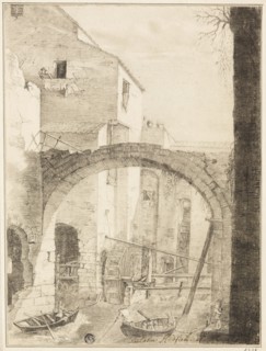 City Canal, 1778, George Hadfield, American, born England, c. 1767-1826, United States, Black chalk