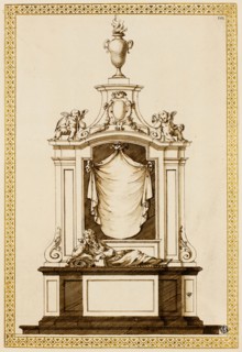 Project for a Monument, c. 1695, Edward Pierce, the younger (English, c. 1630-1695), or Inigo Jones