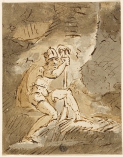 Helmeted Warrior, n.d., John Hamilton Mortimer (English, 1740-1779), or Robert Ker Porter (English,