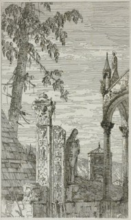 The Bishop’s Tomb, from Vedute, 1735/44, Canaletto, Italian, 1697-1768, Italy, Etching in black on