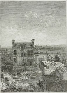 The House with the Peristyle, from Vedute, 1735/44, Canaletto, Italian, 1697-1768, Italy, Etching