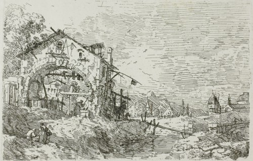 Landscape with a Woman at a Well, from Vedute, 1735/44, Canaletto, Italian, 1697-1768, Italy,